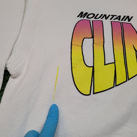 Vintage 90s Mountain Biking Sweatshirt Mens L Boxy Fit Neon Back Hit - Picture 4 of 14